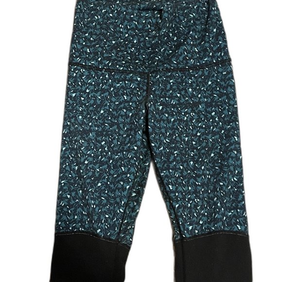 Lululemon Wunder Under Pant (Stirrup) Mountain Peaks Forage Teal Size 6 - Picture 4 of 7